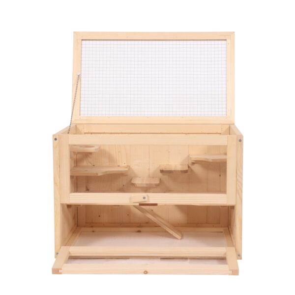 Kleintierkäfig Holz 60 x 35 x 42 cm natur – Bild 2