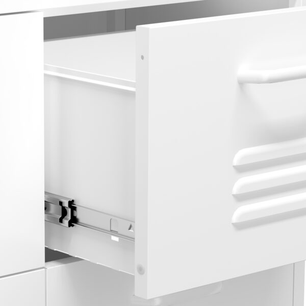 Kommode Metall KLAUS 6 Schubladen 80 x 101 cm weiss – Bild 4