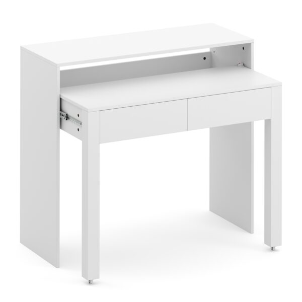 Konsolenschreibtisch ausziehbar mit 2 Schubladen CAROLA weiss