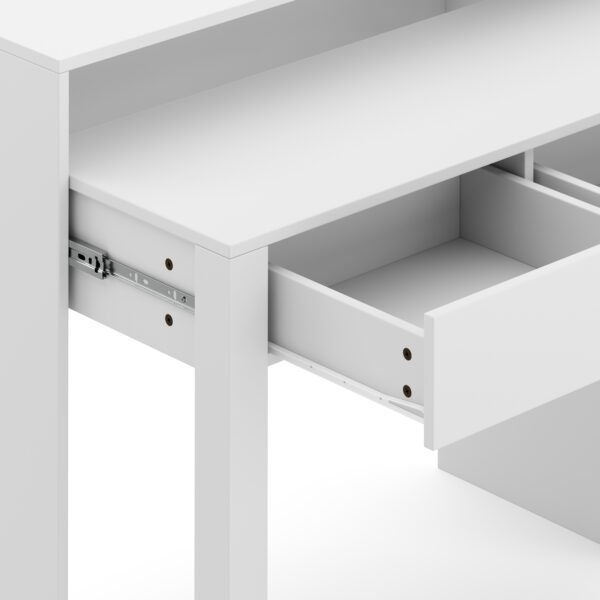 Konsolenschreibtisch ausziehbar mit 2 Schubladen CAROLA weiss – Bild 6