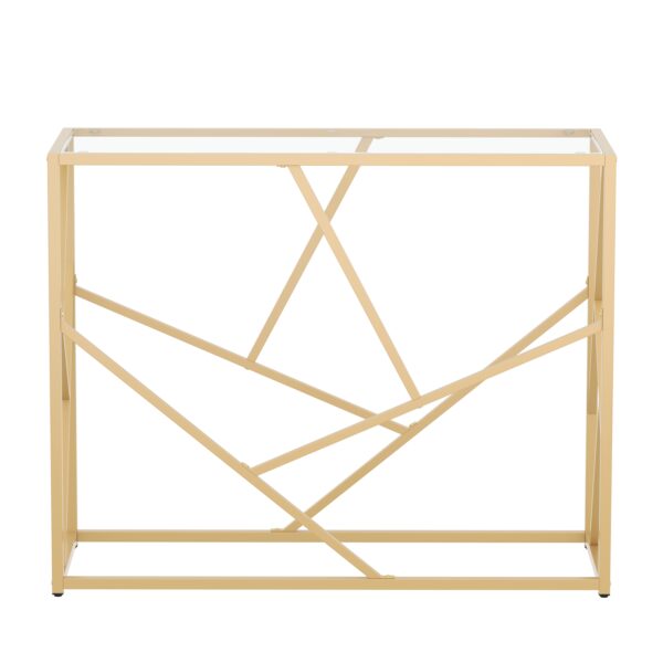 Konsolentisch Glastisch TYRO 100 x 85 cm gold – Bild 3