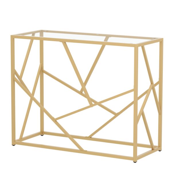 Konsolentisch Glastisch TYRO 100 x 85 cm gold – Bild 2