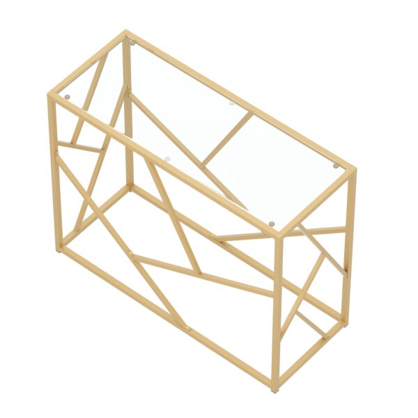 Konsolentisch Glastisch TYRO 100 x 85 cm gold – Bild 4