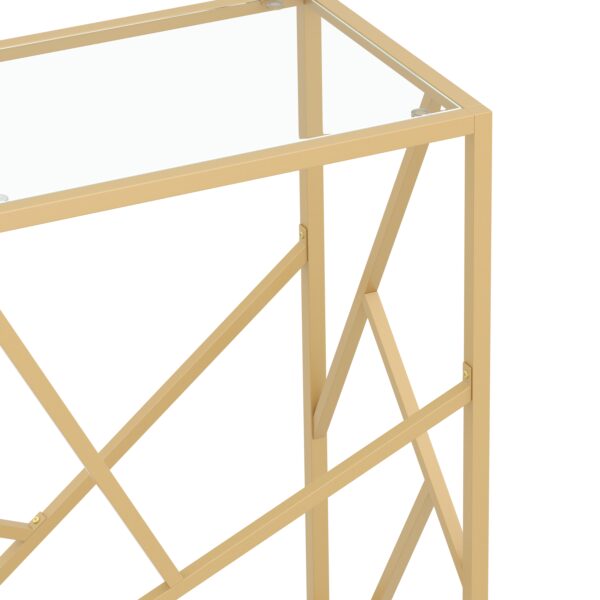 Konsolentisch Glastisch TYRO 100 x 85 cm gold – Bild 7