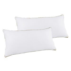 Kopfkissen 2er Set 80 x 40 cm weiss/gold