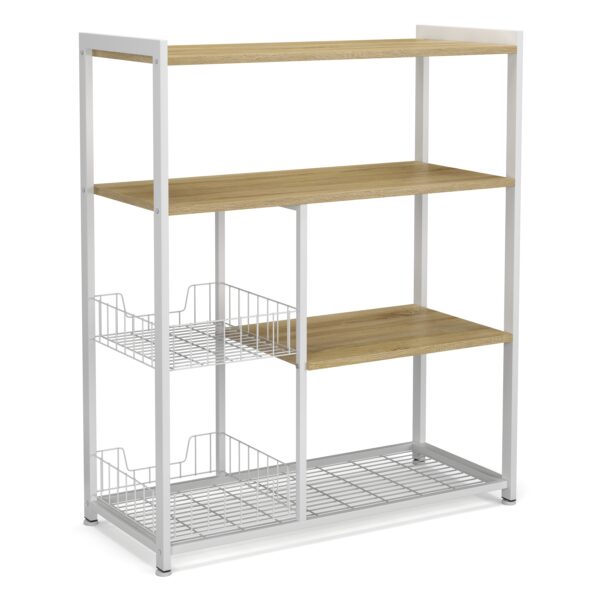 Küchenregal 80 x 97 x 35 cm hellbraun/weiss – Bild 3