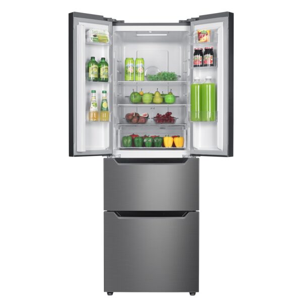 Kühlschrank mit Gefrierer 320L silbergrau – Bild 2