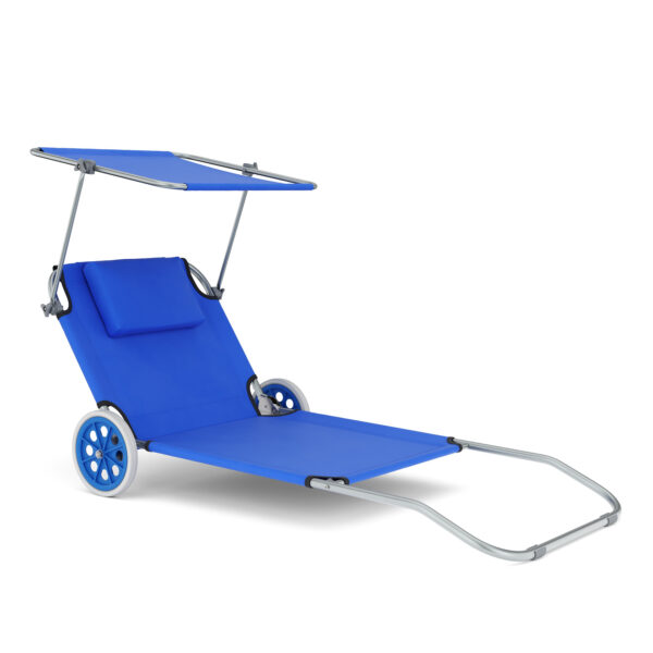 Liegestuhl SALINE mit Rollen blau