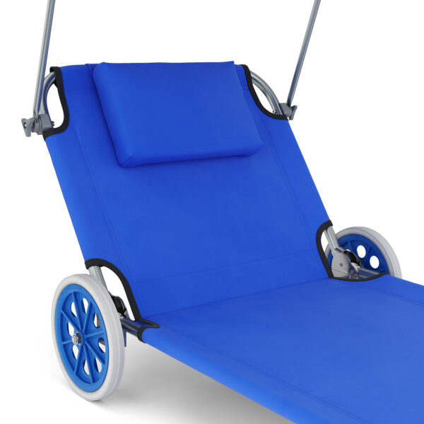 Liegestuhl SALINE mit Rollen blau – Bild 6
