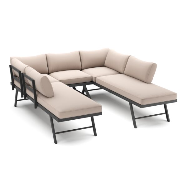 Lounge CALVI multifunktional beige/anthrazit – Bild 8