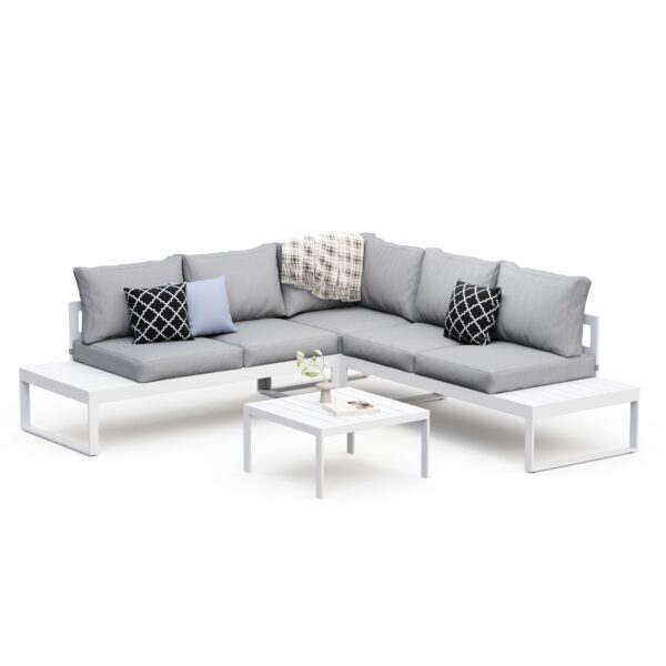 Lounge CAMILA hellgrau/weiss