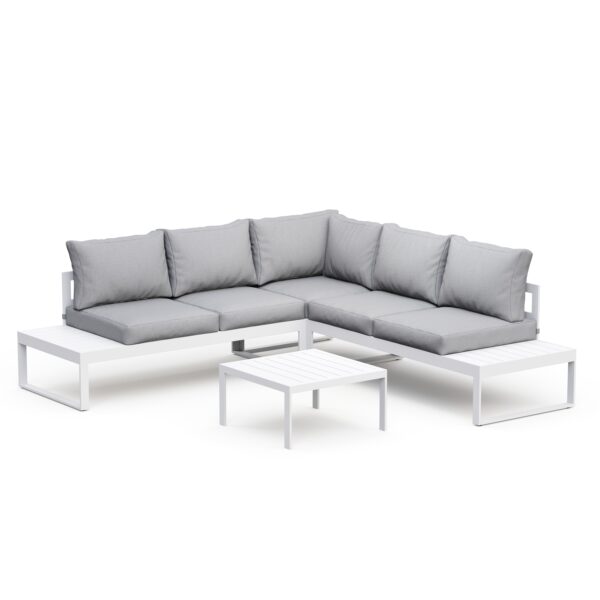 Lounge CAMILA hellgrau/weiss – Bild 2