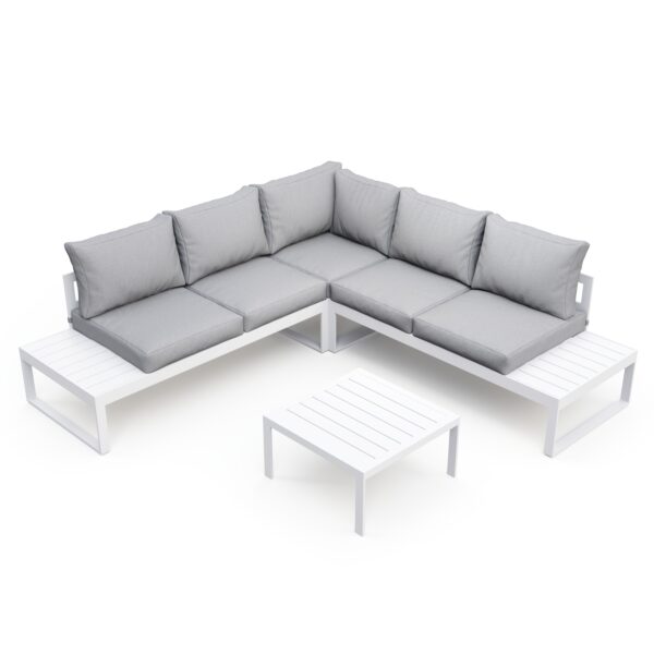 Lounge CAMILA hellgrau/weiss – Bild 4