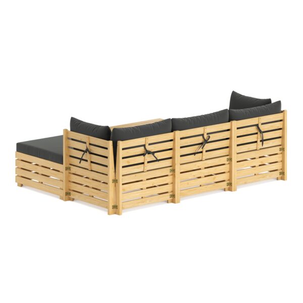 Lounge Holz RAFALE 5-teilig anthrazit/natur – Bild 7