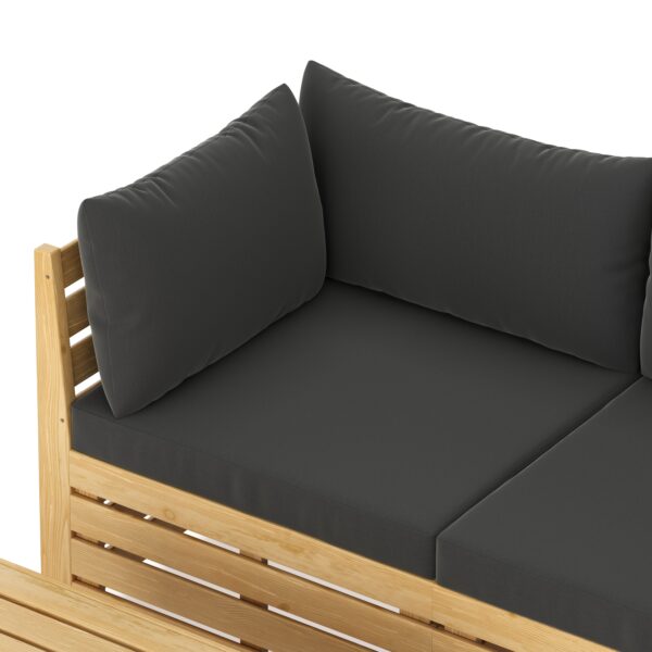 Lounge Holz RAFALE 5-teilig anthrazit/natur – Bild 9