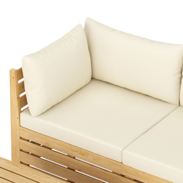 Lounge Holz RAFALE 5-teilig beige/natur – Bild 9
