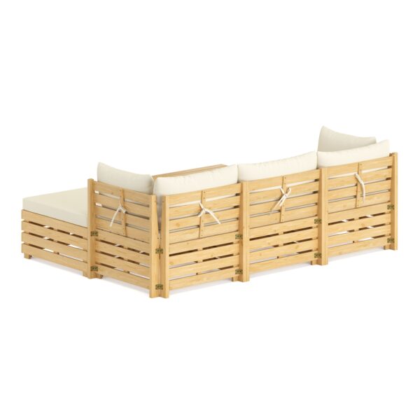 Lounge Holz RAFALE 5-teilig beige/natur – Bild 7