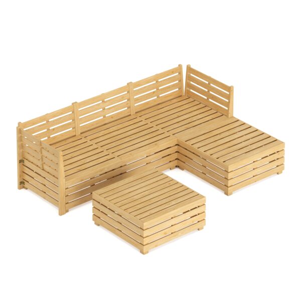 Lounge Holz RAFALE 5-teilig beige/natur – Bild 6