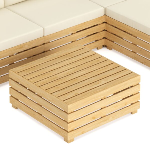 Lounge Holz RAFALE 5-teilig beige/natur – Bild 8