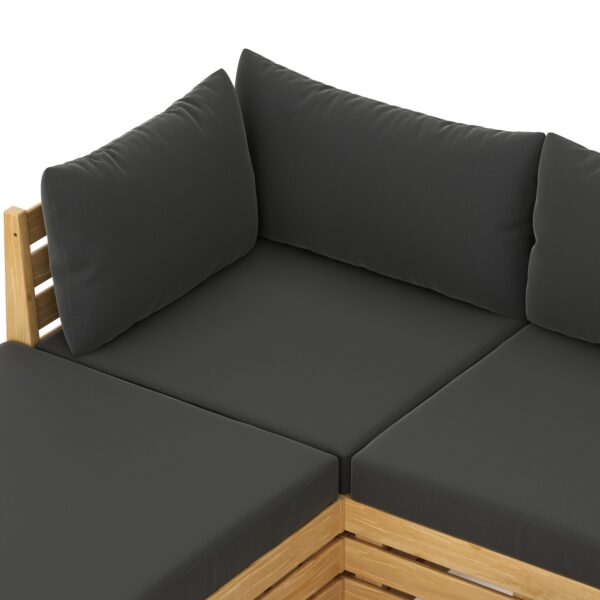 Lounge Holz RAFALE 8-teilig anthrazit/natur – Bild 9