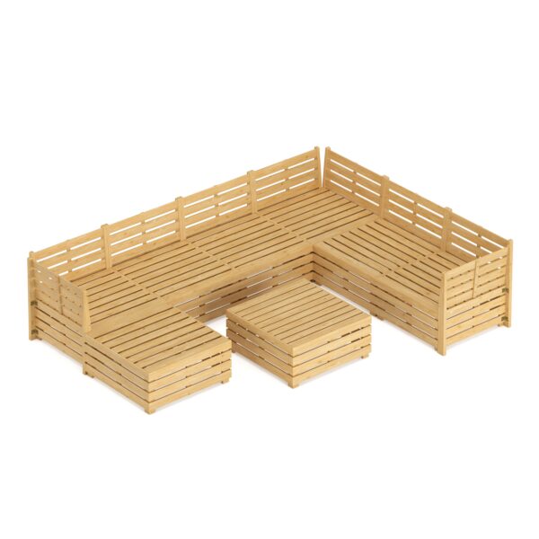 Lounge Holz RAFALE 8-teilig anthrazit/natur – Bild 6
