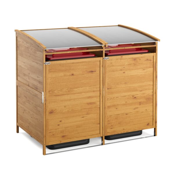 Mülltonnenbox Holz 500L natur/silber – Bild 2
