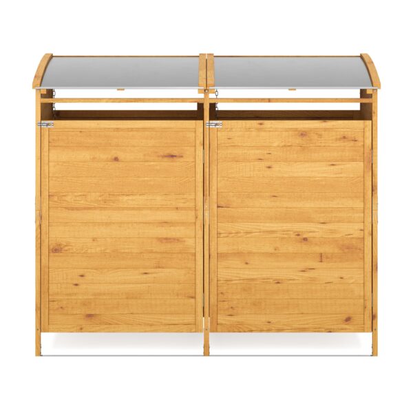 Mülltonnenbox Holz 500L natur/silber – Bild 4