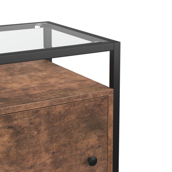 Nachttisch Vintage BONITA mit Glasplatte 40 x 60 cm – Bild 5