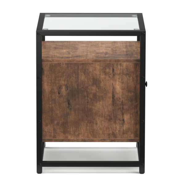 Nachttisch Vintage BONITA mit Glasplatte 40 x 60 cm – Bild 3