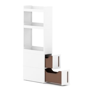 Nischenregal 17 x 45 x 107 cm weiss/braun