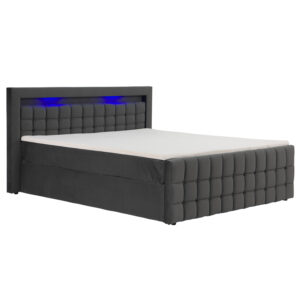Polsterbett LED BEATA 180 x 200 cm anthrazit