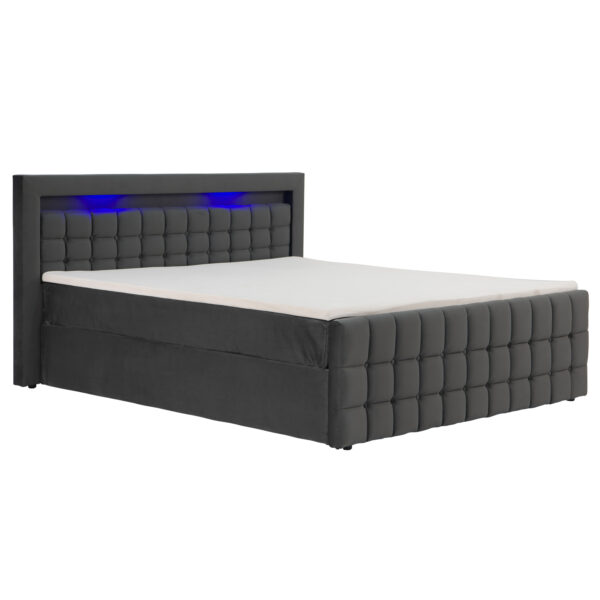 Polsterbett LED BEATA 180 x 200 cm anthrazit