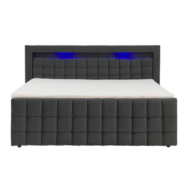 Polsterbett LED BEATA 180 x 200 cm anthrazit – Bild 2