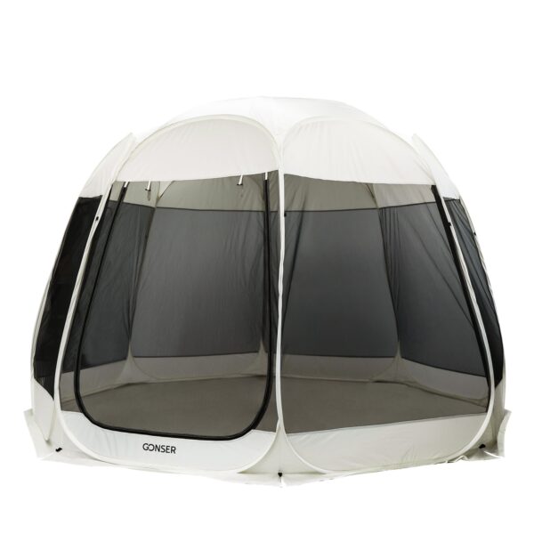 Pop-Up Pavillon LED 8-10 Personen 4 x 3 m transparent/schwarz – Bild 2