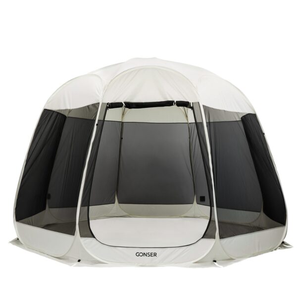 Pop-Up Pavillon LED 8-10 Personen 4 x 3 m transparent/schwarz – Bild 4