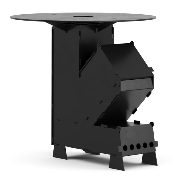 Raketenofen mit Grillplatte 36 x 14 x 57 cm – Bild 2