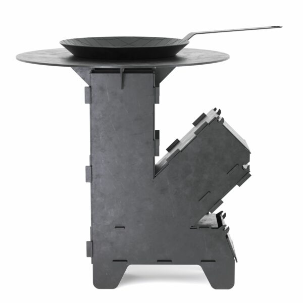 Raketenofen mit Grillplatte und Pfanne 36 x 14 x 57 cm – Bild 4