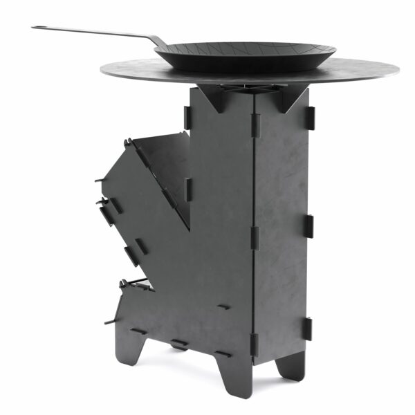 Raketenofen mit Grillplatte und Pfanne 36 x 14 x 57 cm – Bild 6