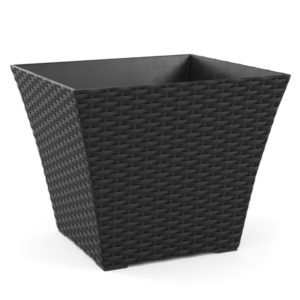 Blumentopf Rattan 38 x 38 x 31 cm 8er Set schwarz – Bild 2