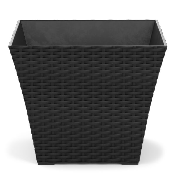 Blumentopf Rattan 38 x 38 x 31 cm 8er Set schwarz – Bild 3