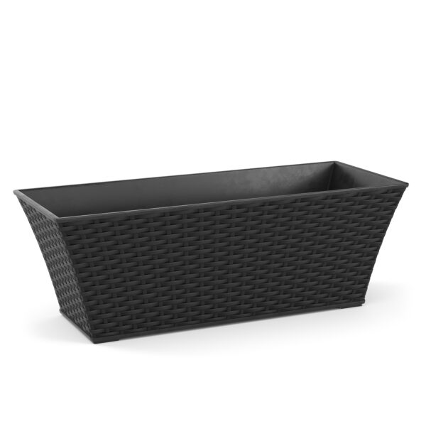 Blumentopf Rattan 61 x 21 x 21 cm 8er Set schwarz – Bild 2