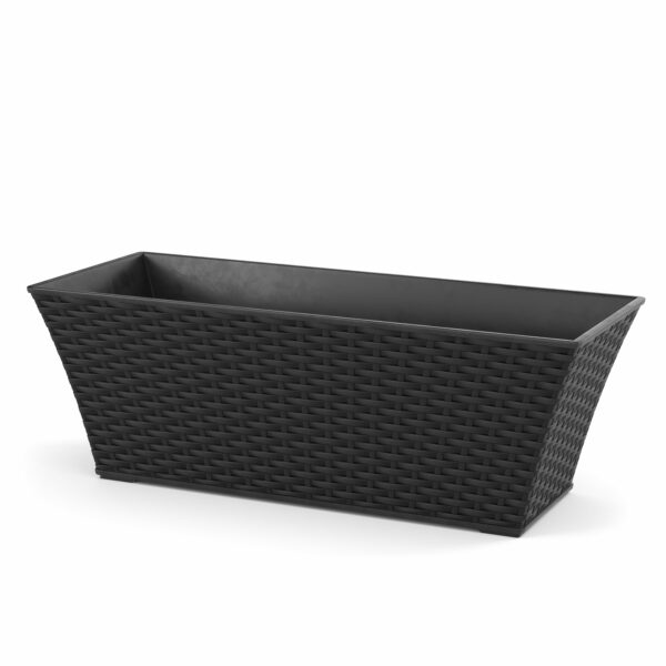 Blumentopf Rattan 61 x 21 x 21 cm 8er Set schwarz – Bild 4