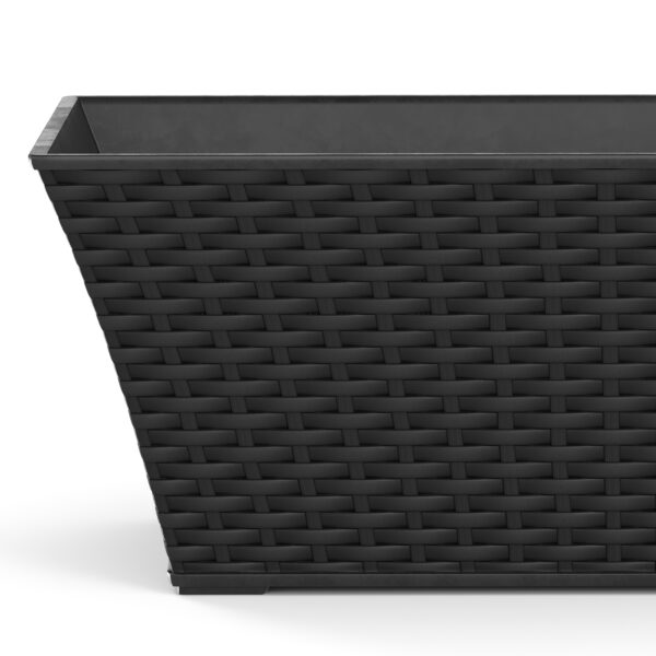 Blumentopf Rattan 61 x 21 x 21 cm 8er Set schwarz – Bild 6