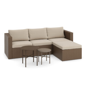 Rattanlounge TUGELA braun/beige