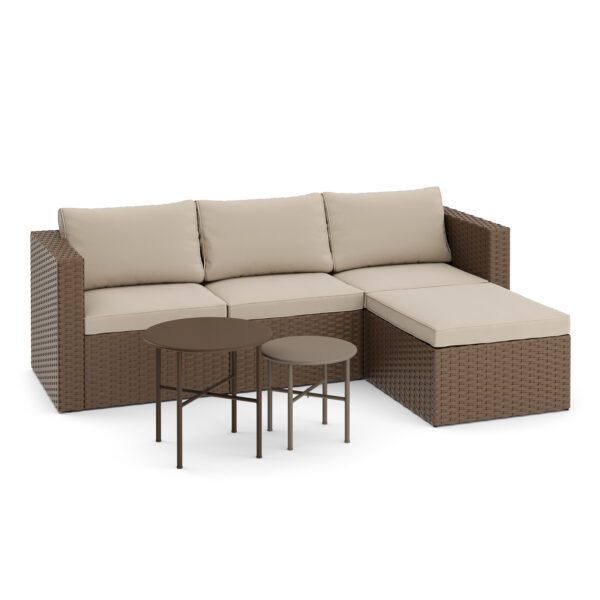 Rattanlounge TUGELA braun/beige