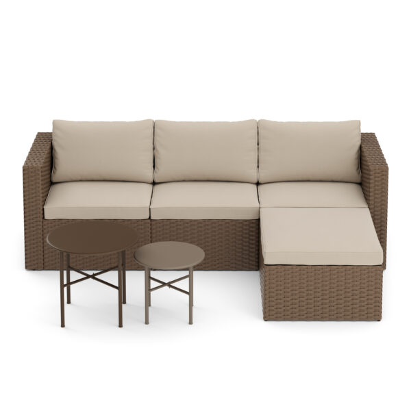 Rattanlounge TUGELA braun/beige – Bild 2