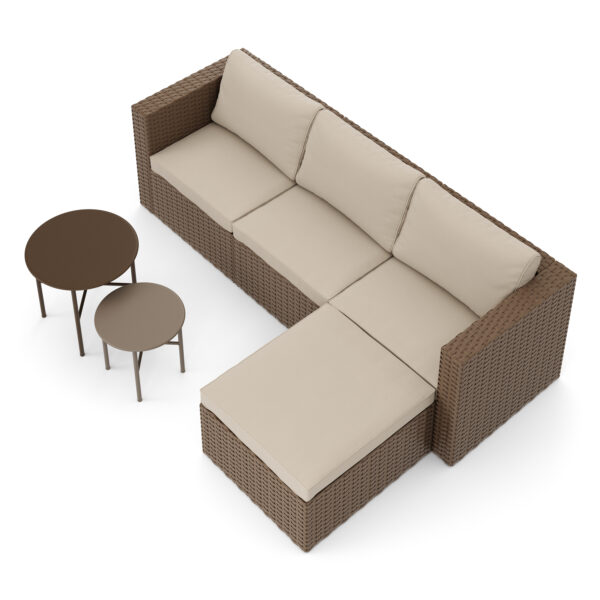 Rattanlounge TUGELA braun/beige – Bild 3