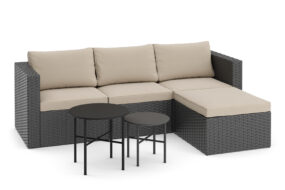 Rattanlounge TUGELA grau/beige
