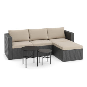 Rattanlounge TUGELA grau/beige