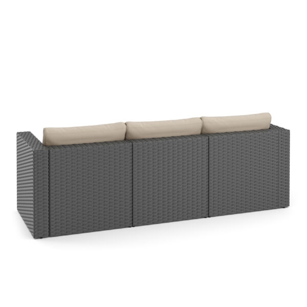 Rattanlounge TUGELA grau/beige – Bild 5